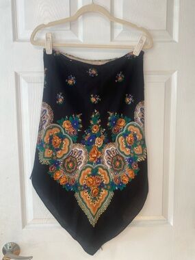 Black Floral Vintage Skirt